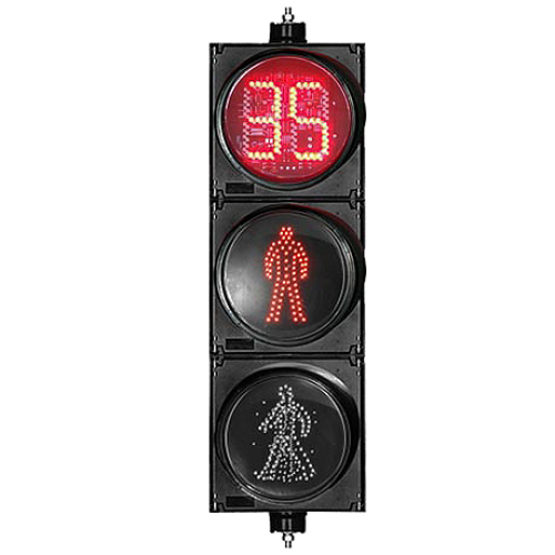 双色双位倒计时+静红人+绿人三单元 人行信号灯