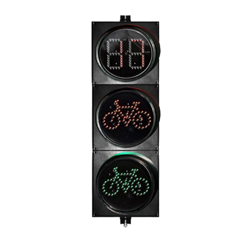 红绿非机动自行车带倒计时三单元交通信号灯